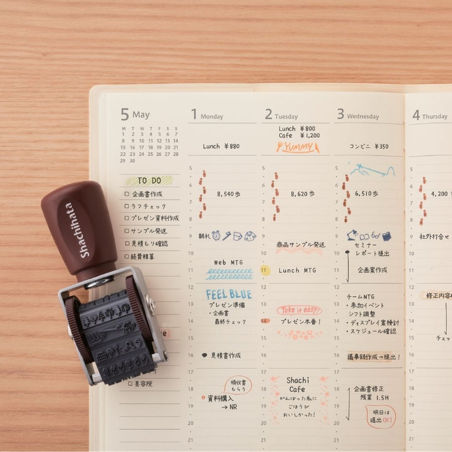 Rotating Mini Stamp Leaf (10 designs) - Shachihata
