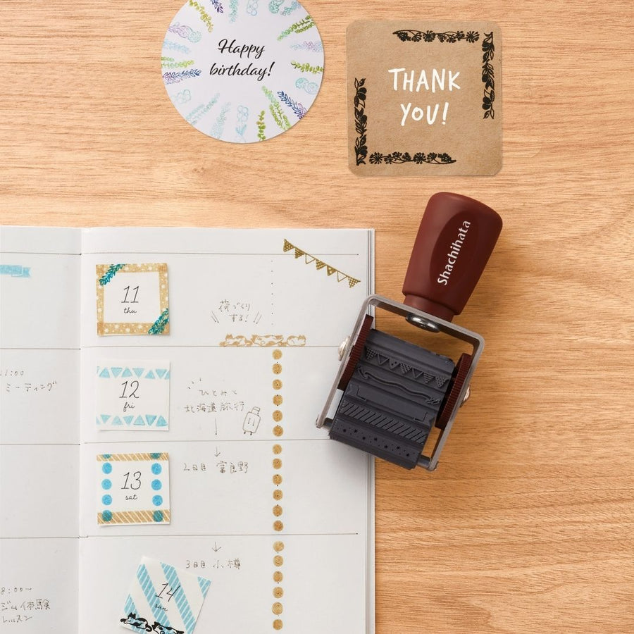Rotating Mini Stamp Leaf (10 designs) - Shachihata