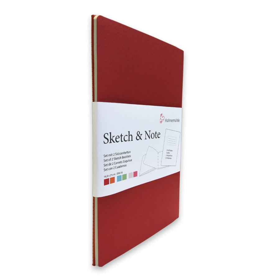 Sketch & Note Set of 2 Skechbooks - Red Orange - Hahnemüehle