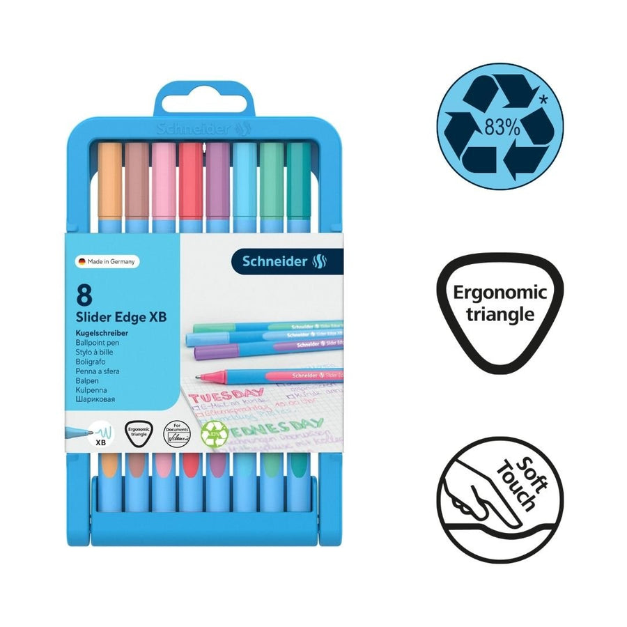 Slider Edge XB Pastel Ballpoint Pens Set of 8 - Schneider