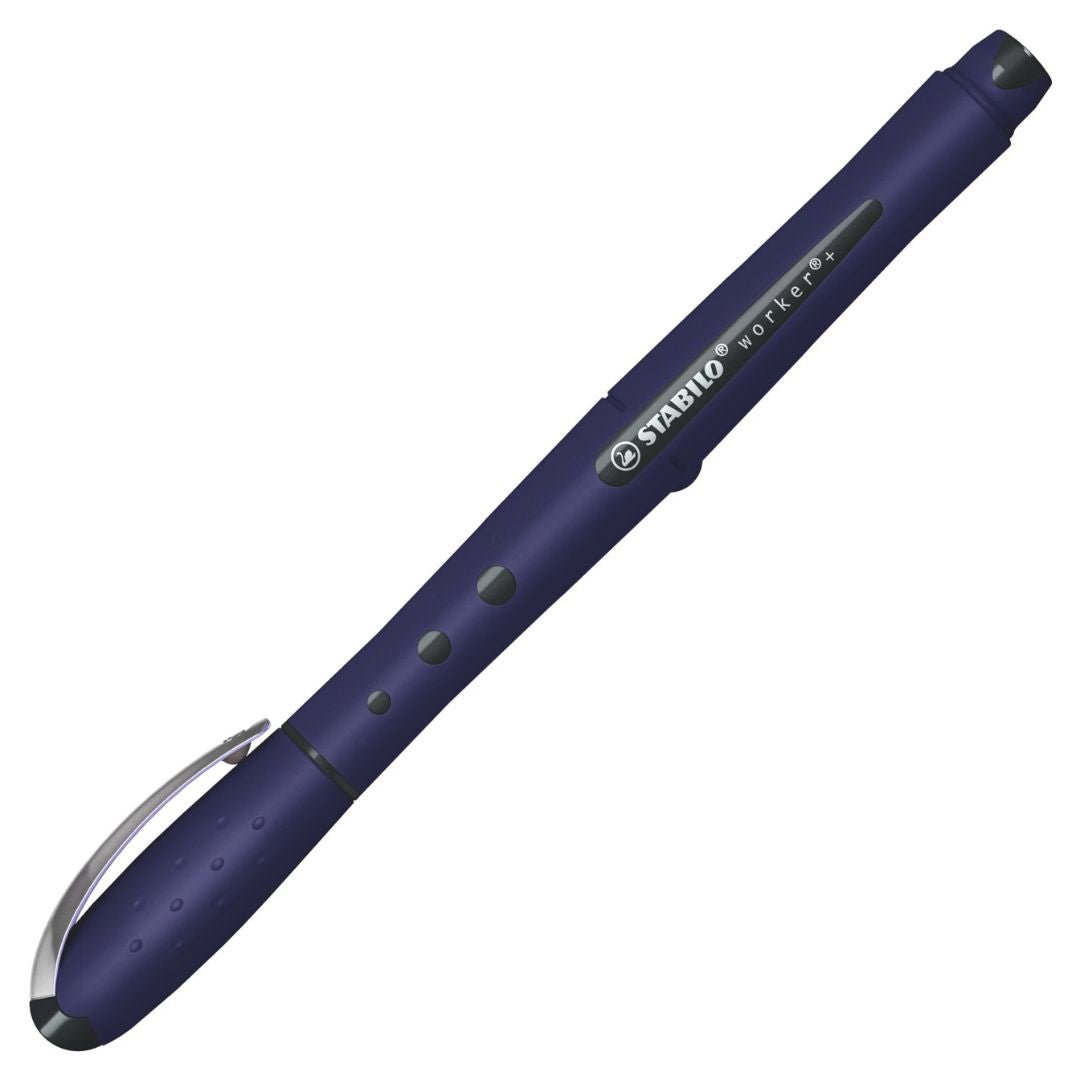 STABILO Worker+ Wildflower Rollerball Pens with Blue Ink - Prussian Blue - Stabilo