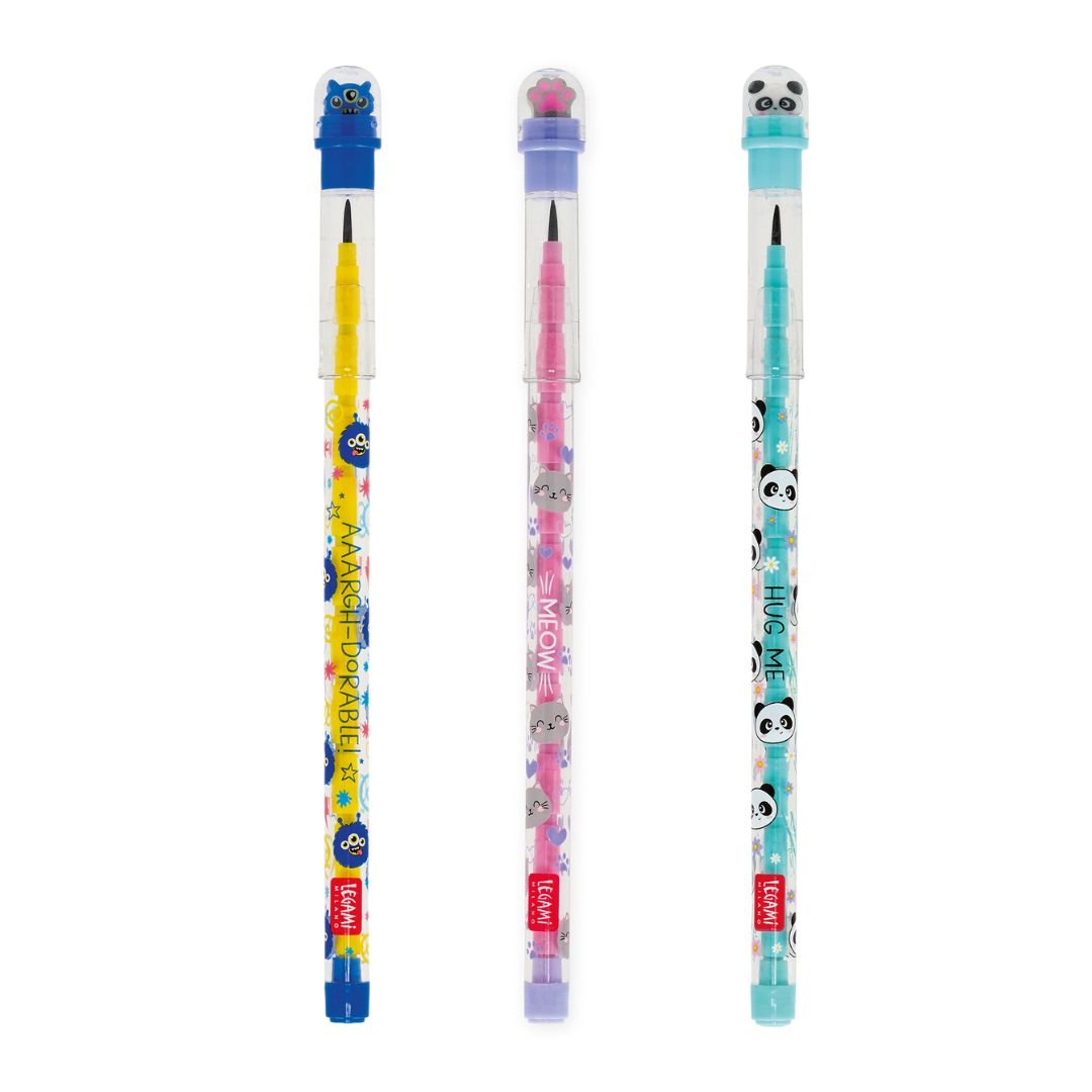 Stackable Pencils Kitty, Panda & Monster - Legami Milano - Kitty