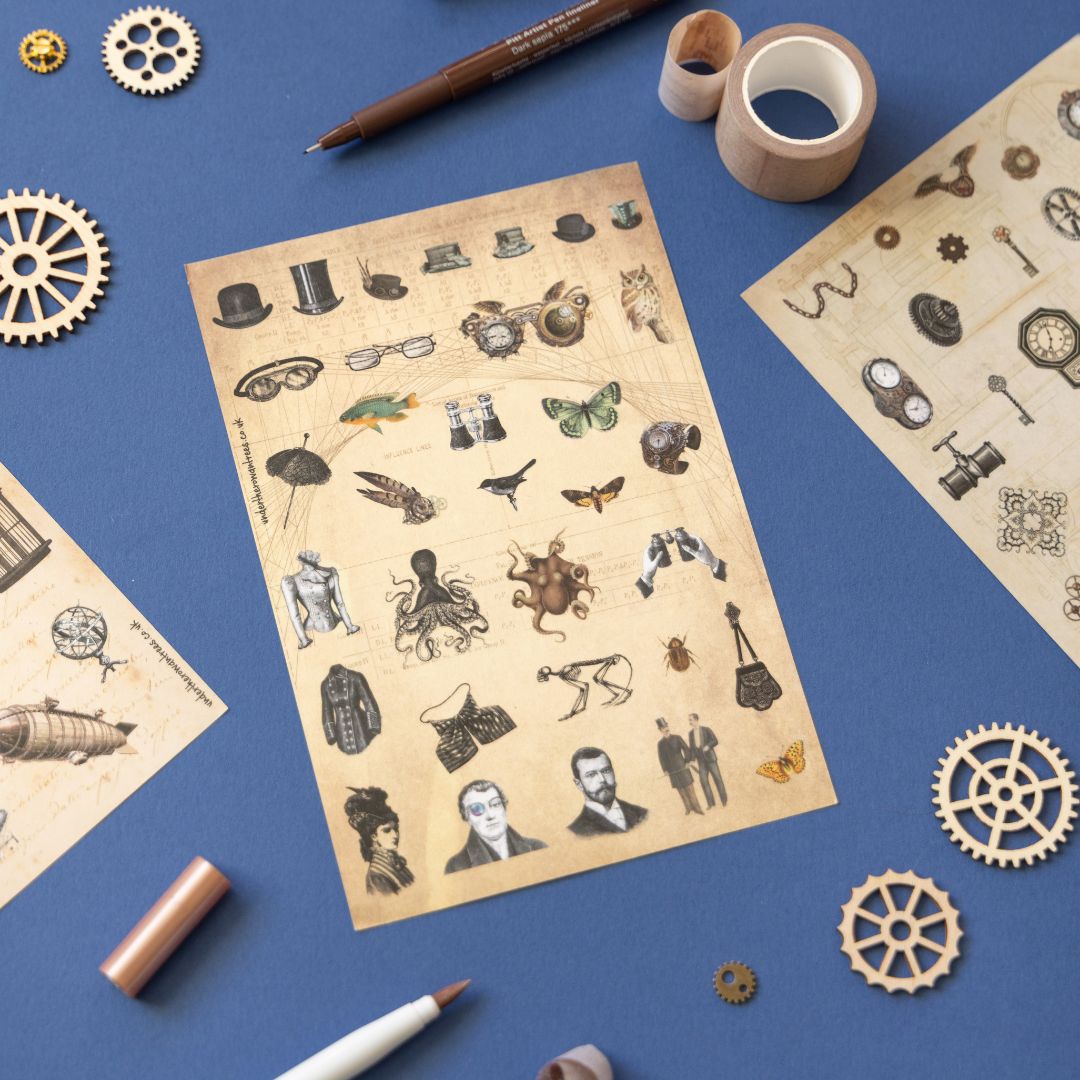 Steampunk Junk Journaling Stationery Gift Box - Under the Rowan Trees