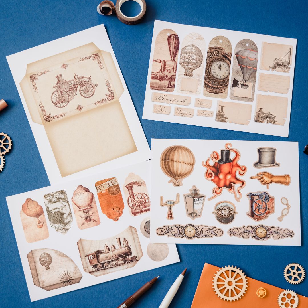 Steampunk Junk Journaling Stationery Gift Box - Under the Rowan Trees