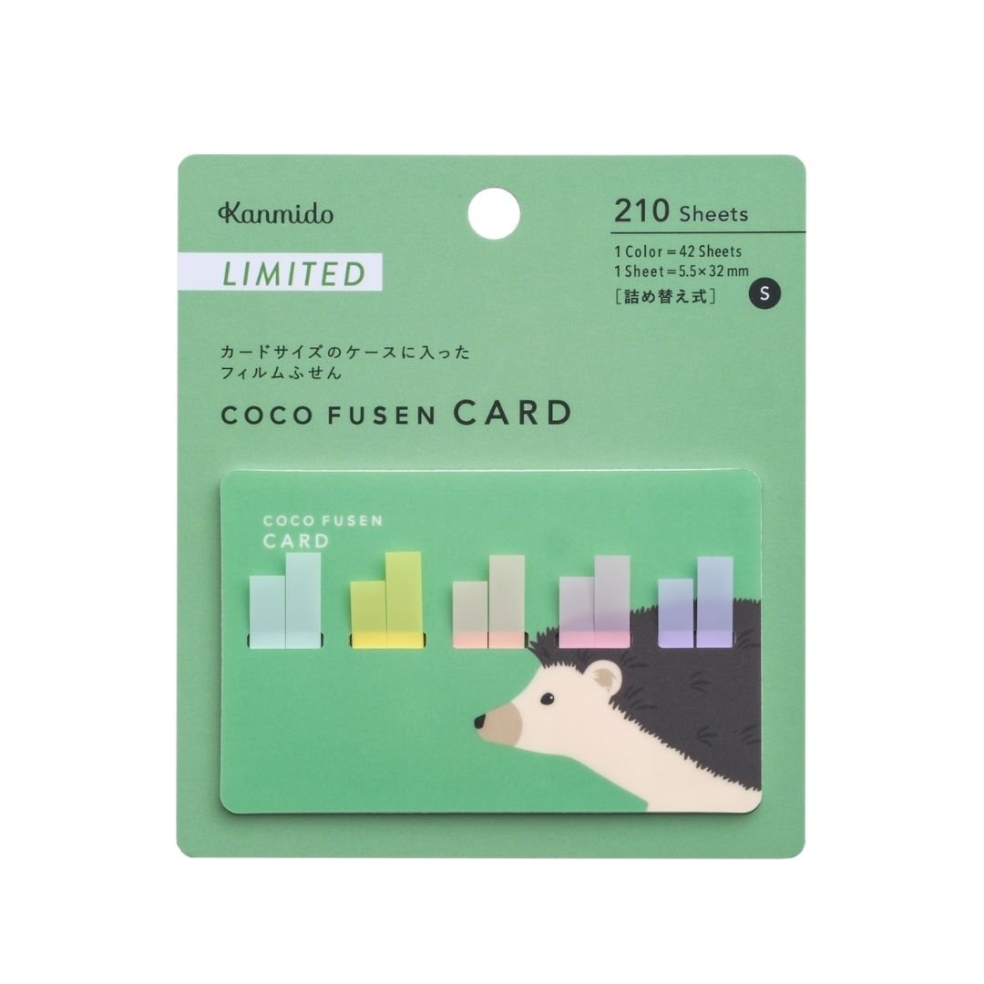 Sticky Notes Card Animals Coco Fusen - Hedgehog - Kanmido