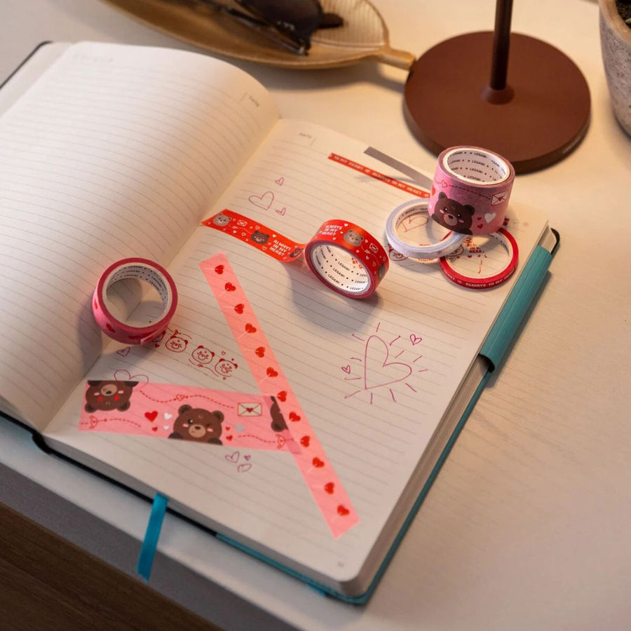 Teddy Bear Decorative Tape Set Valentine - Legami - Legami