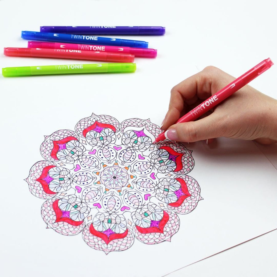 Tombow TwinTone Dual - Tip Marker 12 Bright Colours - Tombow