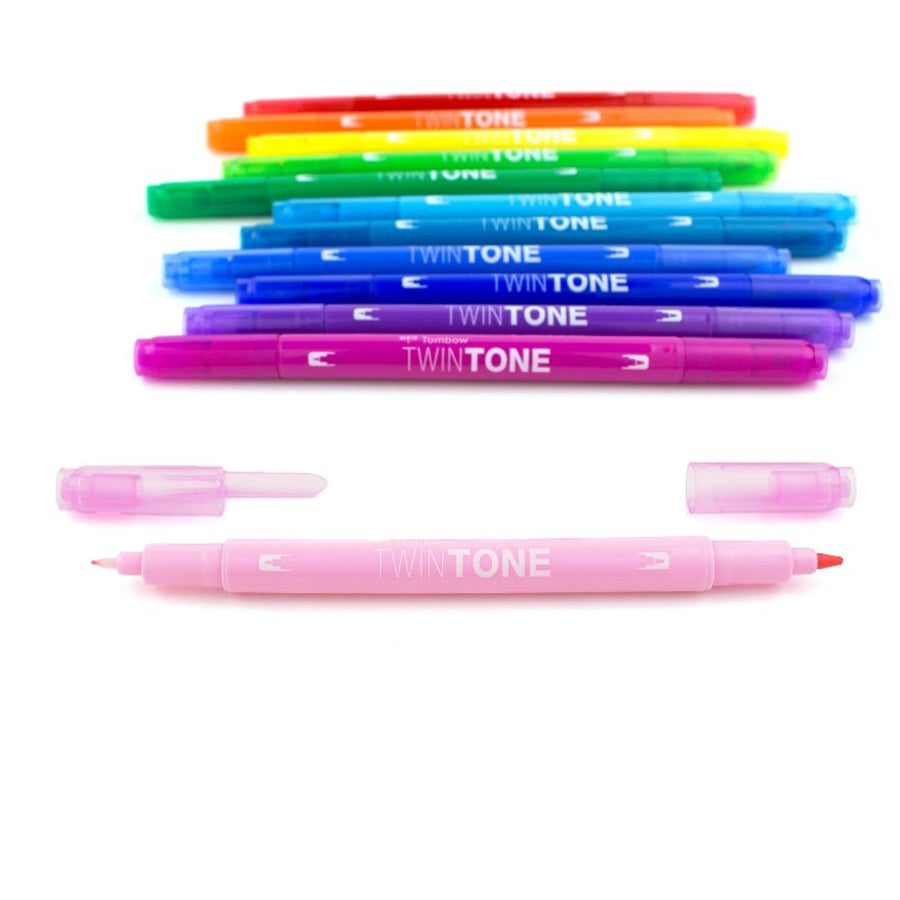 Tombow TwinTone Dual - Tip Marker 12 Rainbow Colours - Tombow