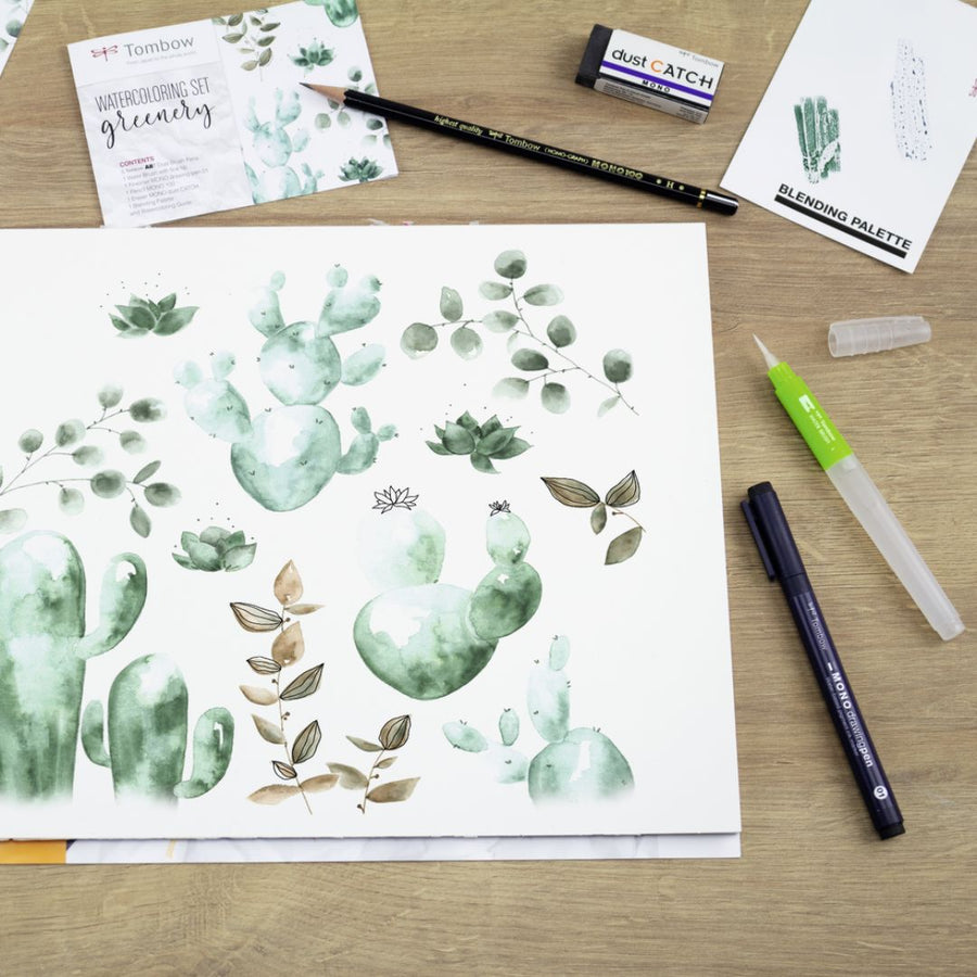 Tombow Watercolouring Set - Greenery - Tombow
