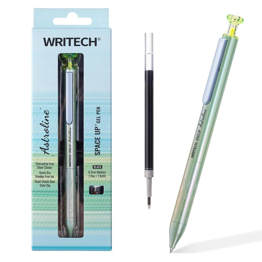 Writech Astroline Gel Pen 0.7mm + Black Refill - Green - Writech