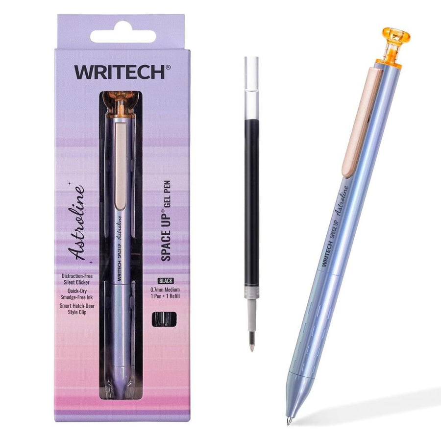 Writech Astroline Gel Pen 0.7mm + Black Refill - Purple - Writech