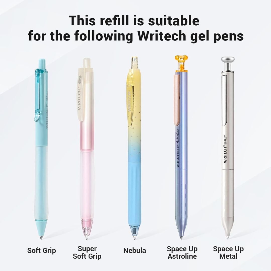 Writech Gel Pen Refills W-1156 0.7mm Blue or Black - Black - Writech