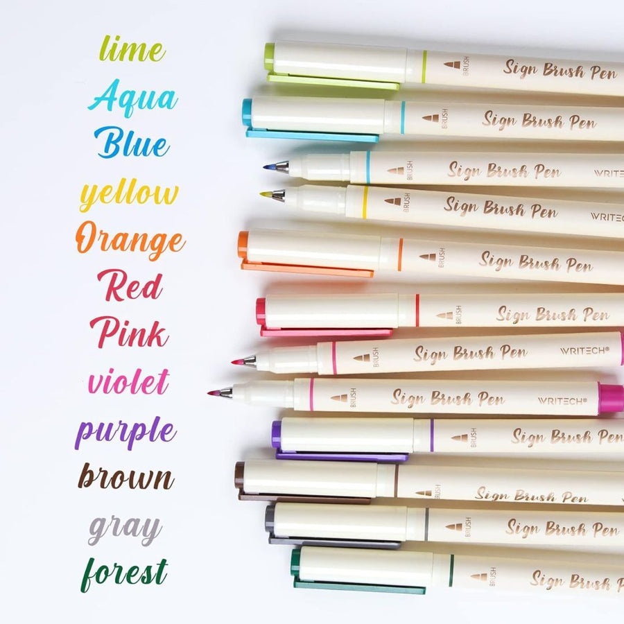 Writech Sign Brush Pens Sets of 6 - Vibrant - Writech