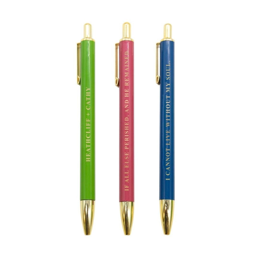 Wuthering Heights Set of 3 Metal Ballpoint Pens - Portico Designs