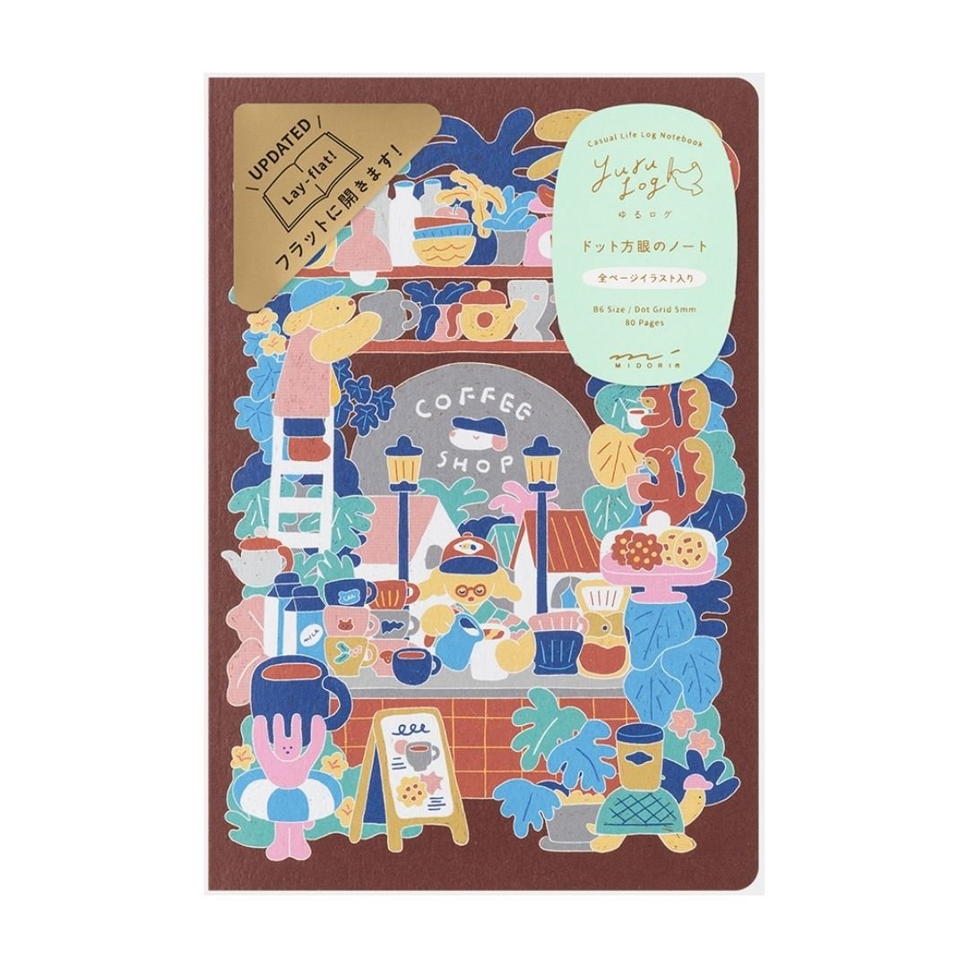 Yuru Log Notebook B6 - Coffee Shop - Midori