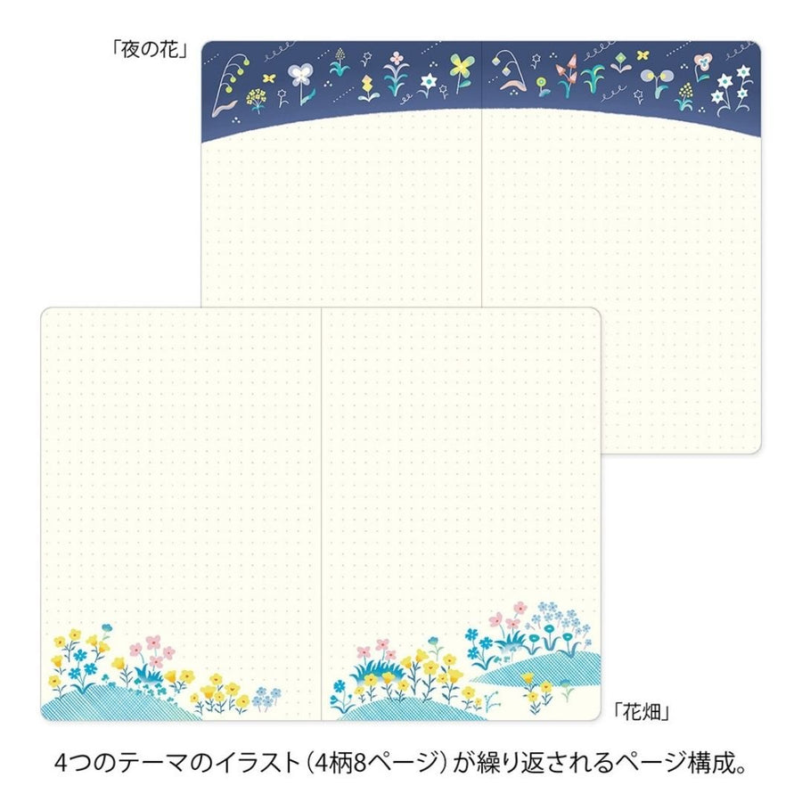 Yuru Log Notebook B6 - Floral - Midori