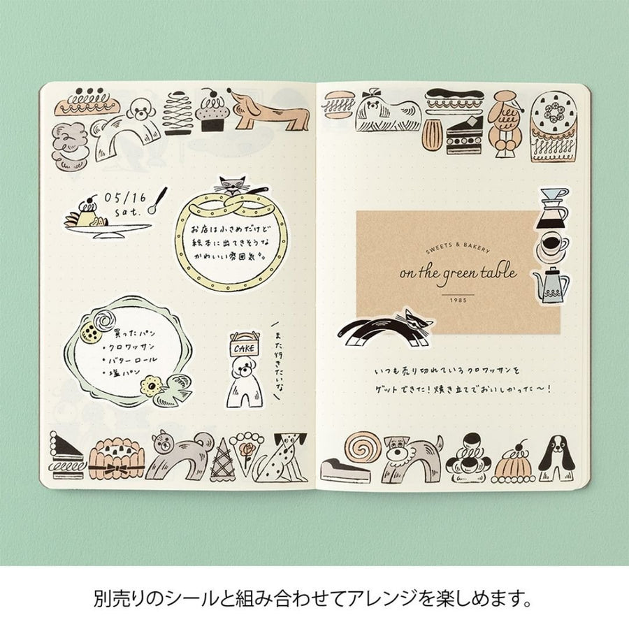 Yuru Log Notebook B6 - Sweets & Animals - Midori