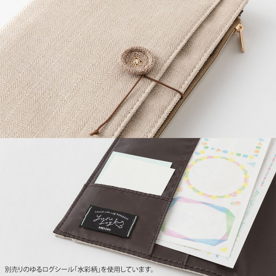 Yuru Log Notebook Cloth Cover B6 Beige - Under the Rowan Trees