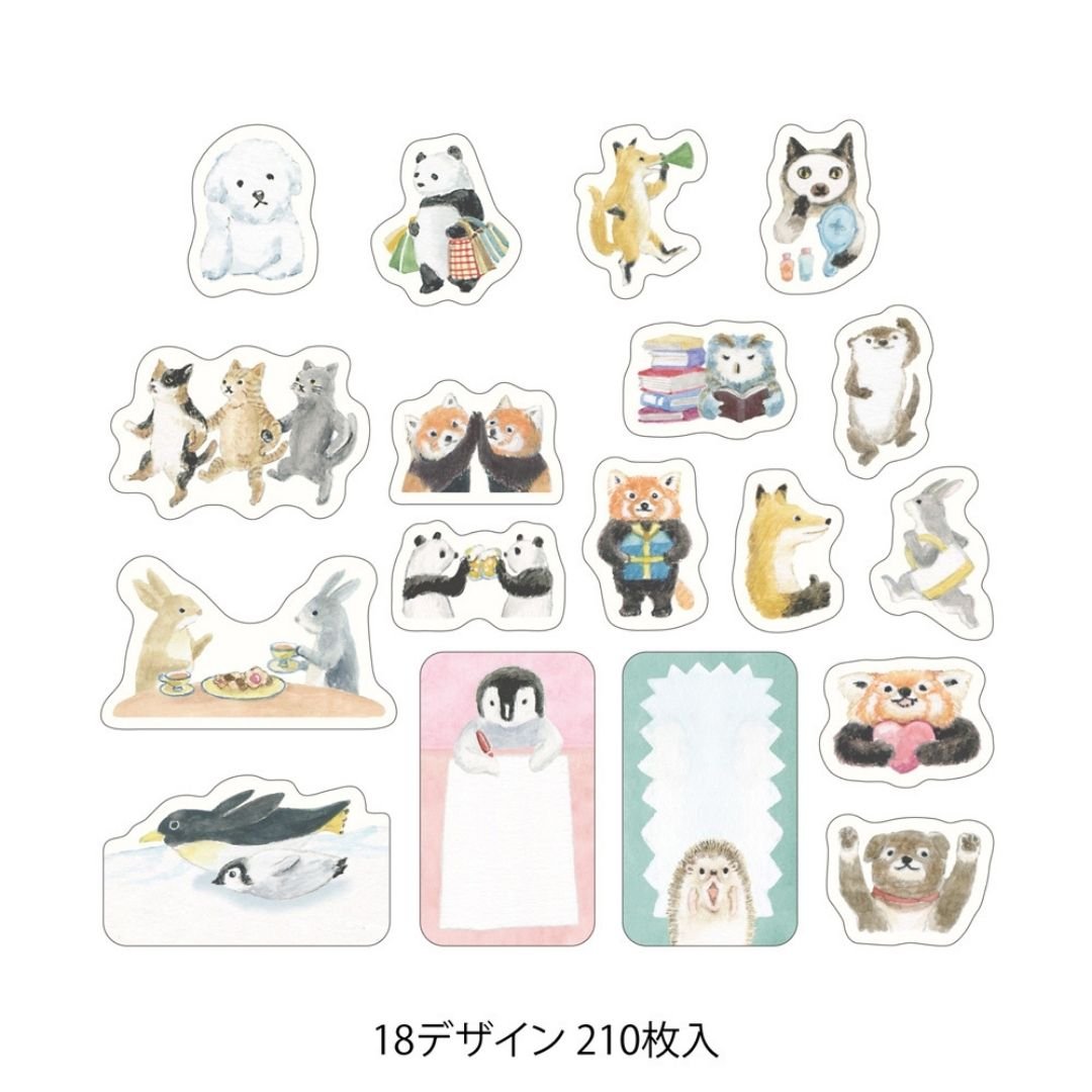 Yuru Log Roll Stickers - Animal Emotions - Midori