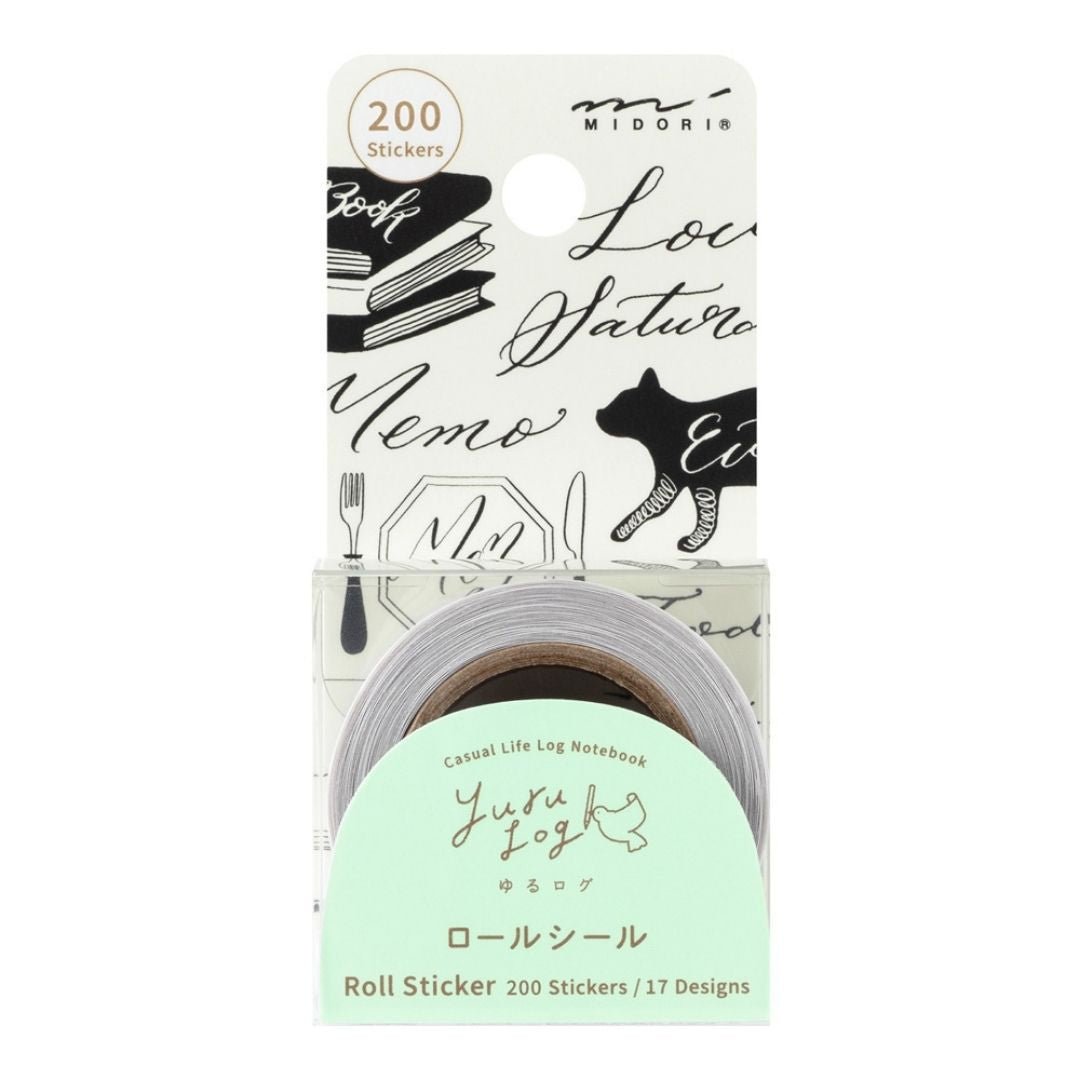 Yuru Log Roll Stickers - Calligraphy - Midori