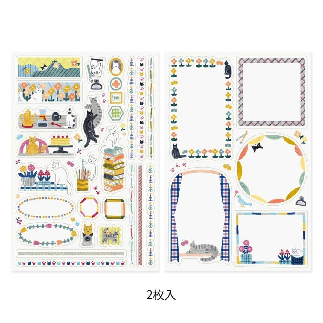 Yuru Log Sticker Sheets x2 - Cat