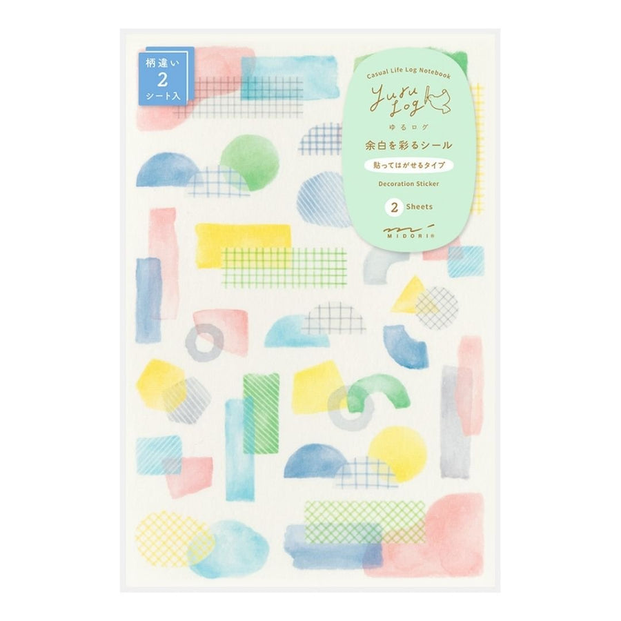 Yuru Log Sticker Sheets x2 - Collage Watercolour