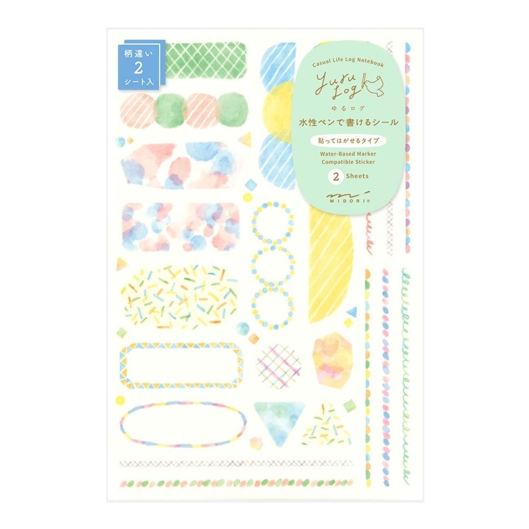 Yuru Log Sticker Sheets x2 - Watercolour