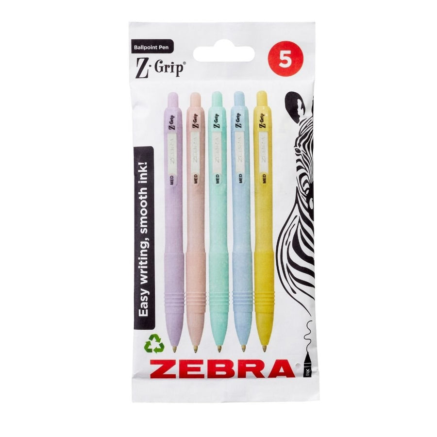 Z-Grip Smooth Pastel Ballpoint Pens with Black Ink - Zebra