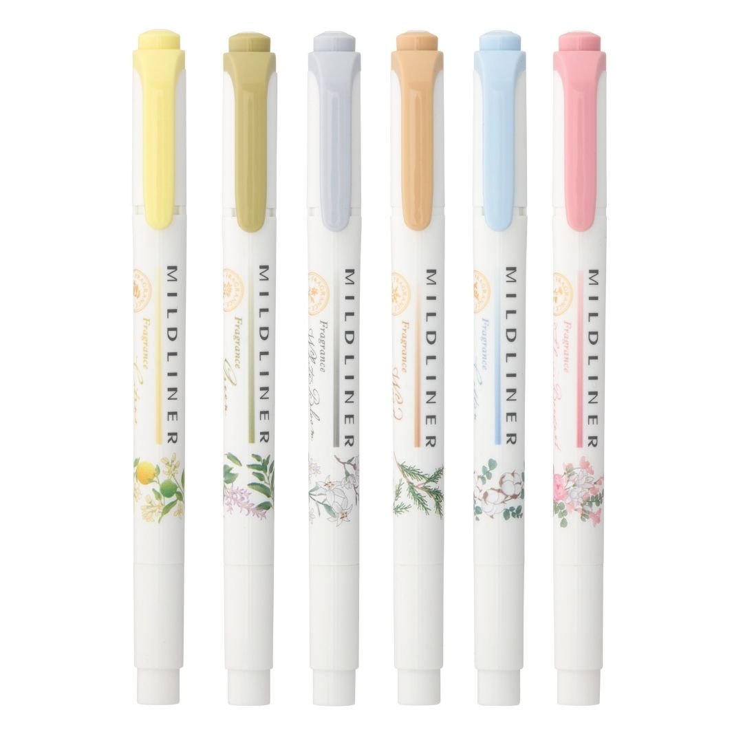 Zebra Mildliner Fragrance Duo-Tip Pens - Set of 6 - Zebra
