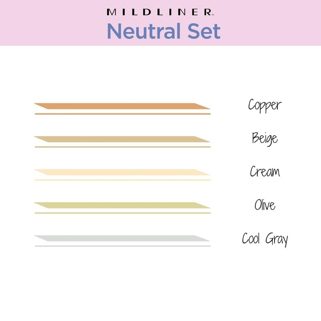 Zebra Mildliner Neutral Set 5 Pack - Zebra