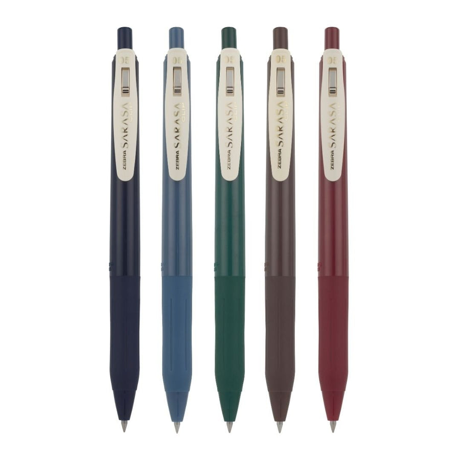 Zebra Sarasa Clip 0.5 Gel Pens Vintage Colours - Set 1 - Zebra