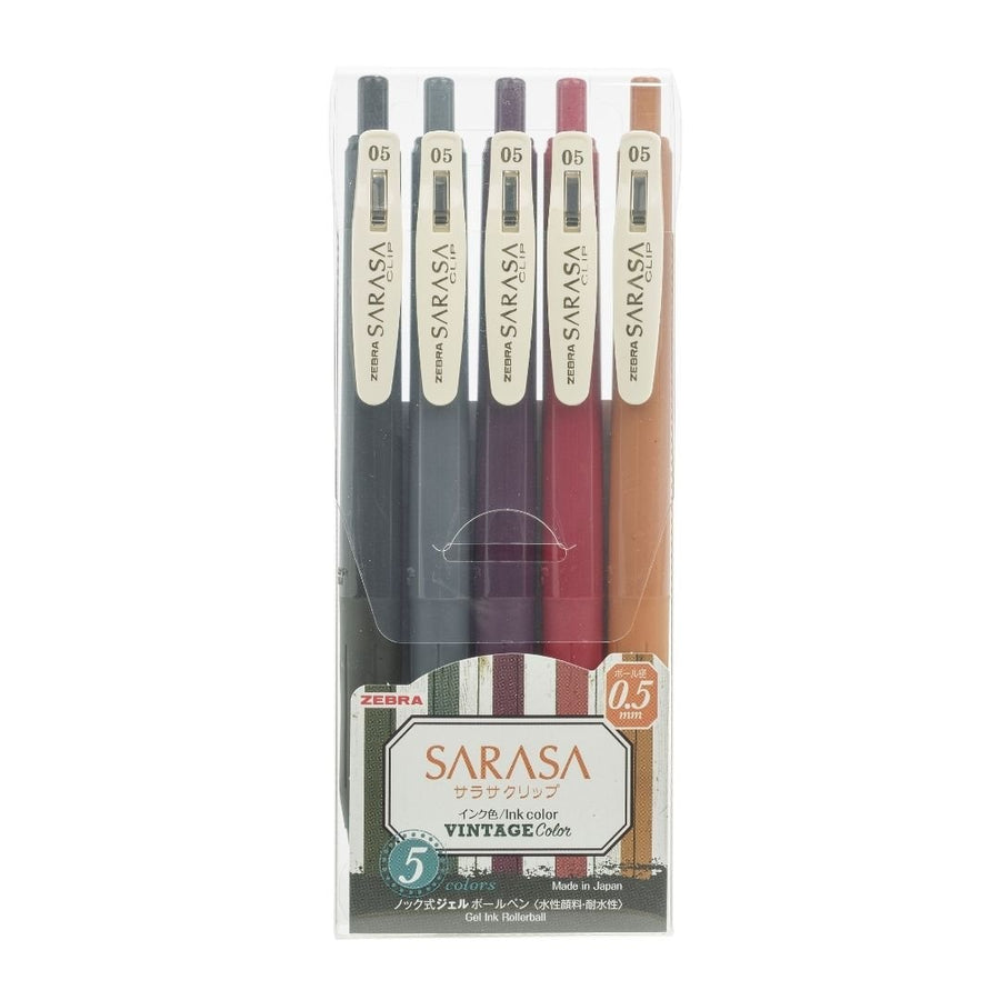 Zebra Sarasa Clip 0.5 Gel Pens Vintage Colours - Set 2 - Zebra