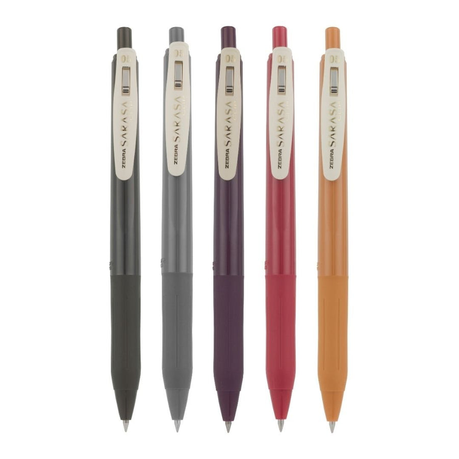 Zebra Sarasa Clip 0.5 Gel Pens Vintage Colours - Set 2 - Zebra