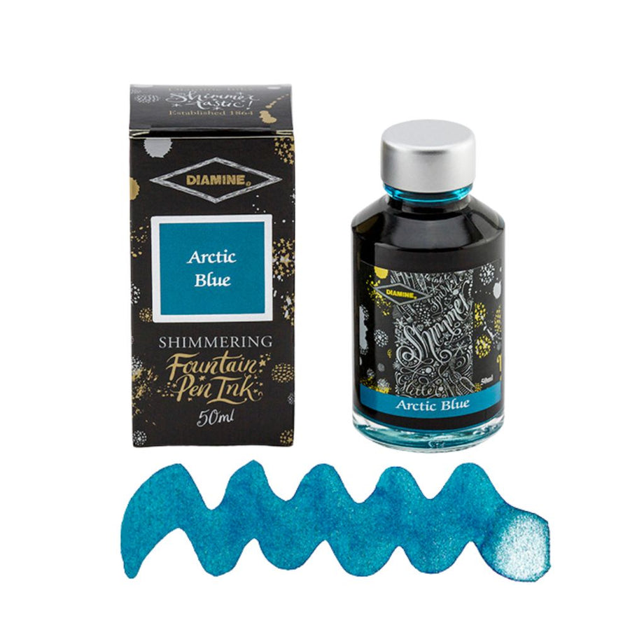 Diamine Shimmer Fountain Pen Ink 50ml-Fountain Pen Inks-Diamine-Arctic Blue
