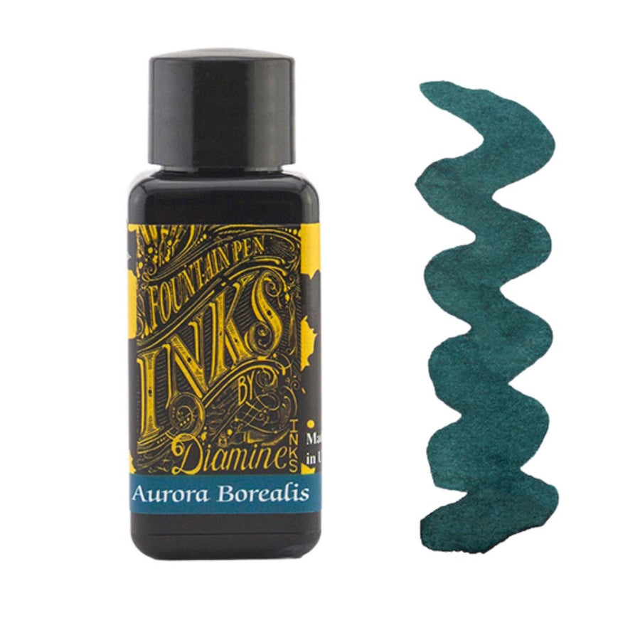 Greens Diamine Fountain Pen Inks 30ml - Aurora Borealis