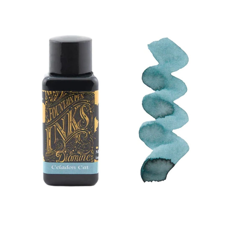 Blues Diamine Fountain Pen Inks 30ml - Celadon Cat