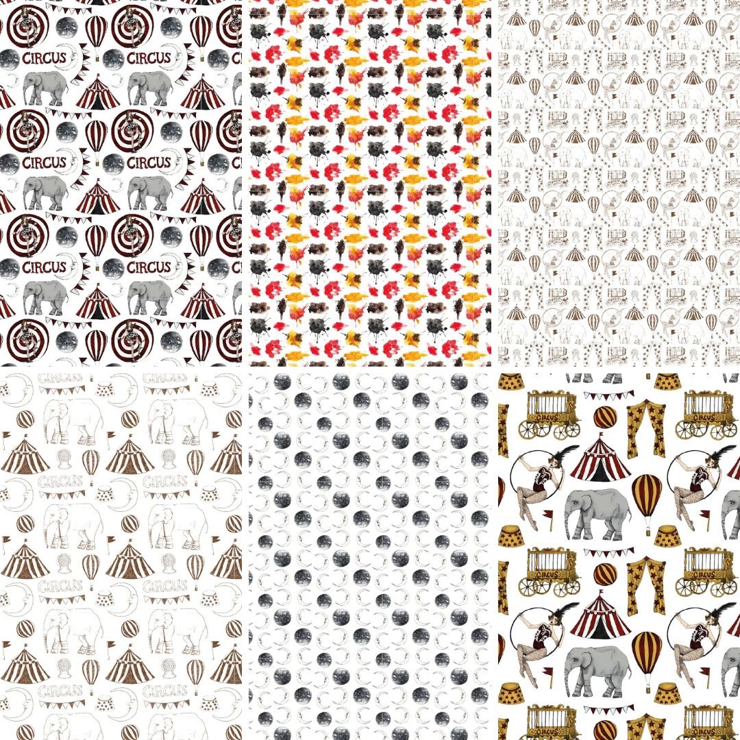 Circus Scrapbook Paper Digital Download-Digital Downloads-Under the Rowan Trees-