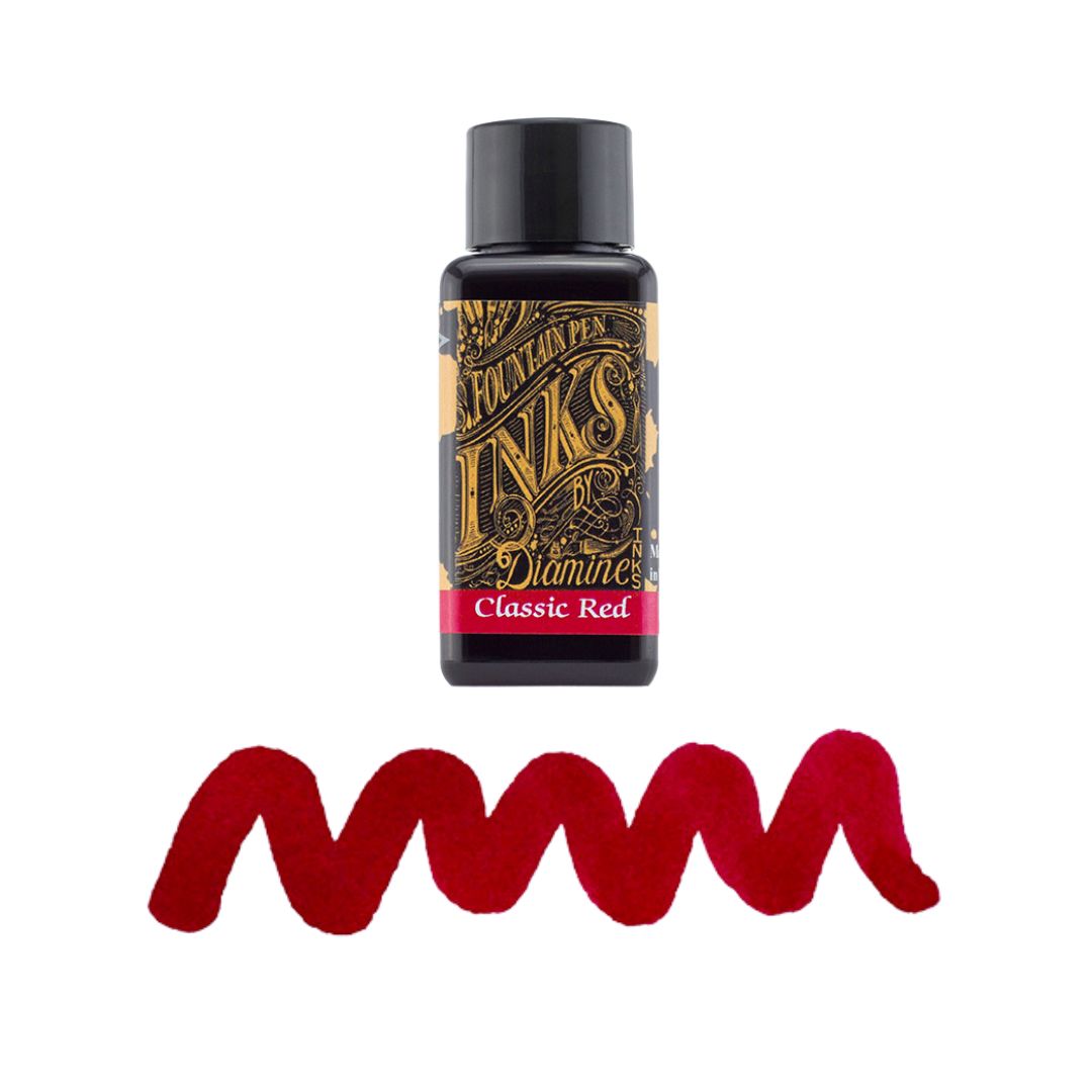 Reds & Pinks Diamine Fountain Pen Inks 30ml - Classic Red