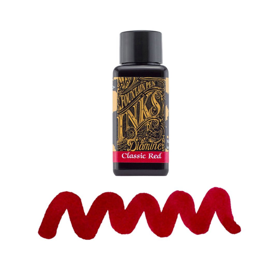 Reds & Pinks Diamine Fountain Pen Inks 30ml - Classic Red