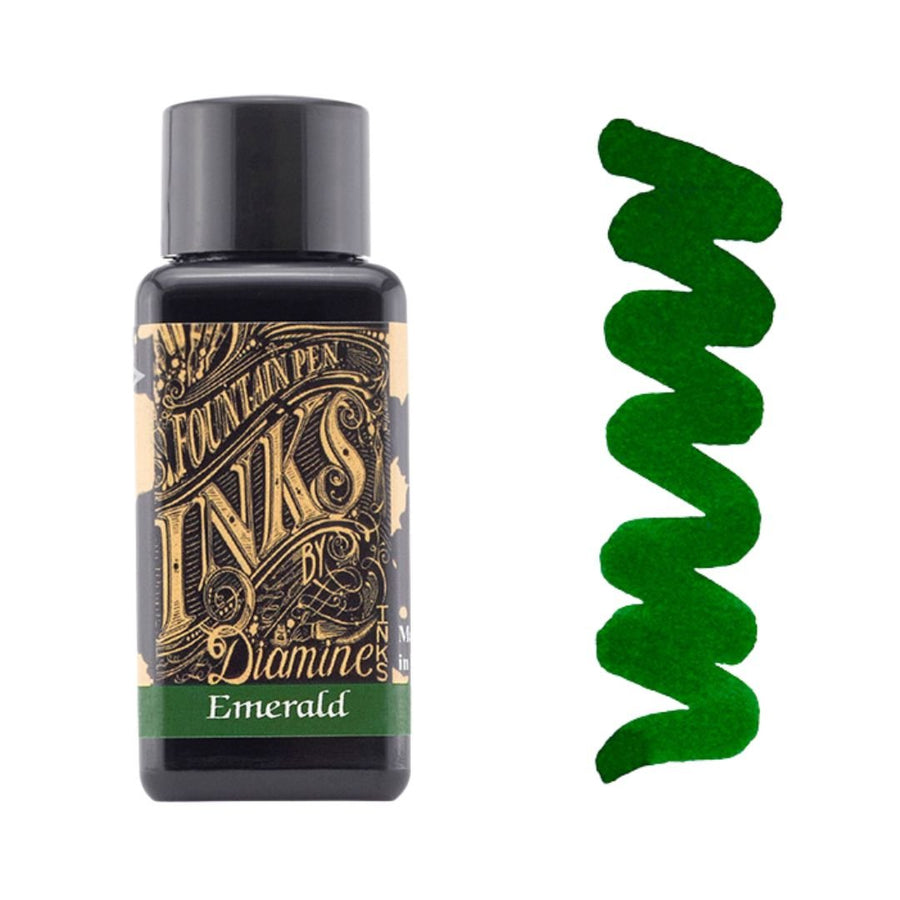 Greens Diamine Fountain Pen Inks 30ml-Fountain Pen Inks-Diamine-Emerald