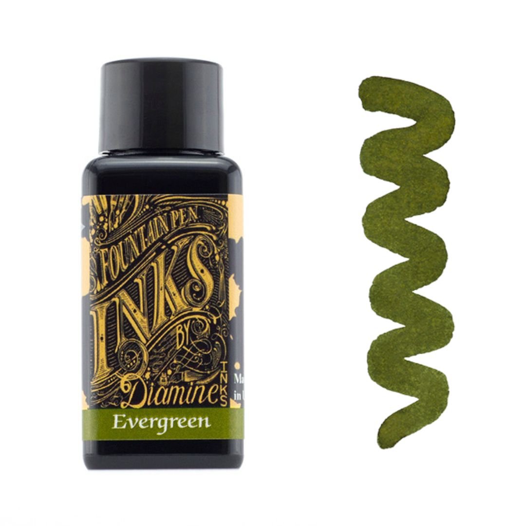 Greens Diamine Fountain Pen Inks 30ml-Fountain Pen Inks-Diamine-Evergreen