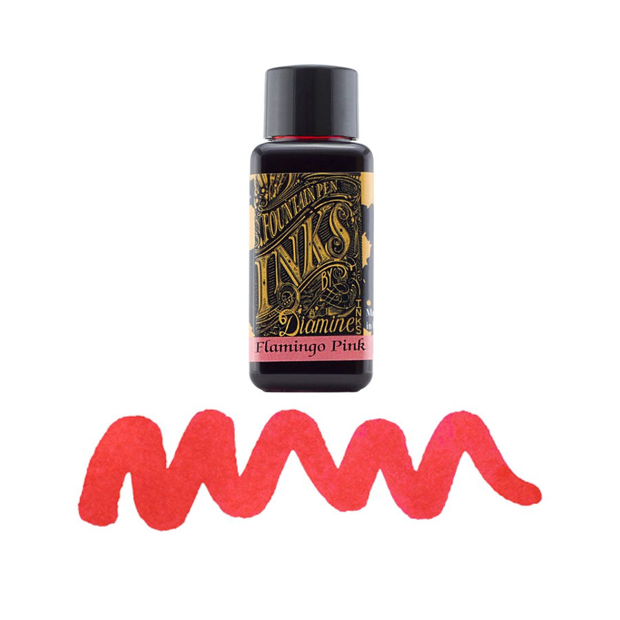 Reds & Pinks Diamine Fountain Pen Inks 30ml - Flamingo Pink