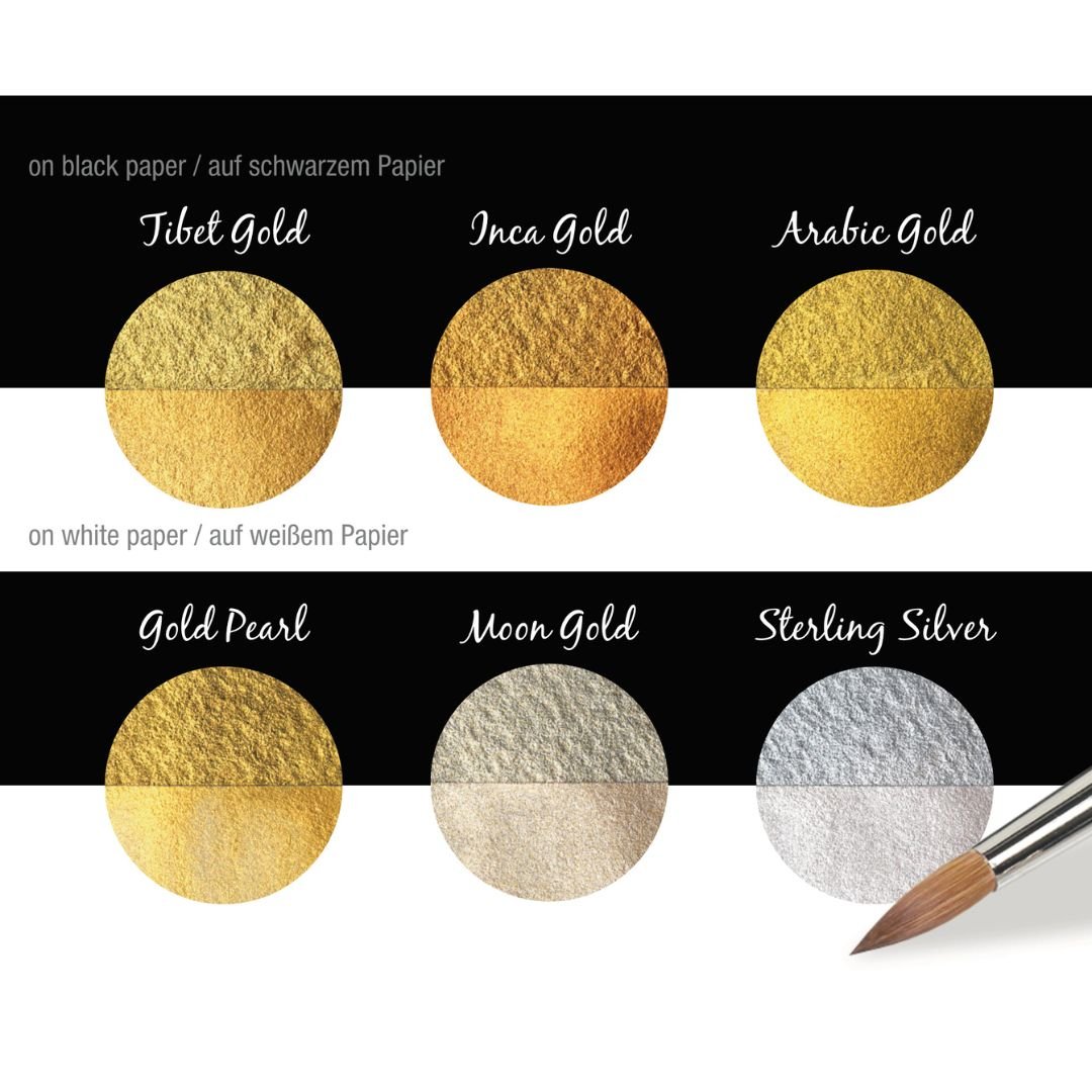 Gold & Silver Coliro Pearlcolors Set of Six-Calligraphy Inks-Coliro-