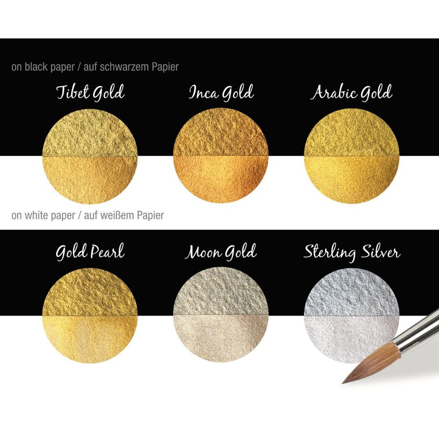 Gold & Silver Coliro Pearlcolors Set of Six-Calligraphy Inks-Coliro-