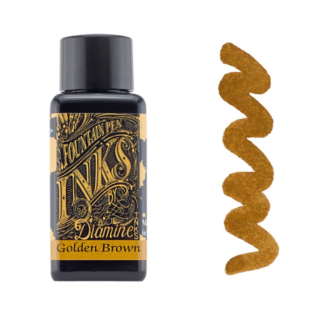 Browns Diamine Fountain Pen Inks 30ml - Golden Brown