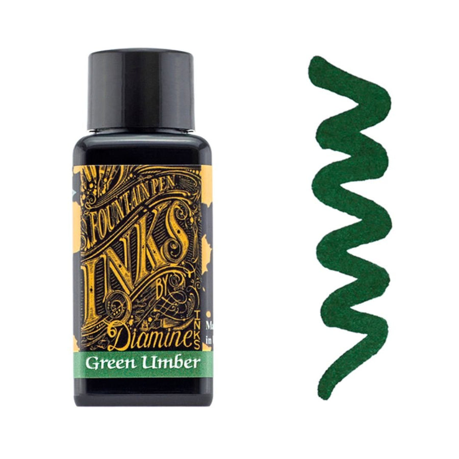 Greens Diamine Fountain Pen Inks 30ml-Fountain Pen Inks-Diamine-Green Umber