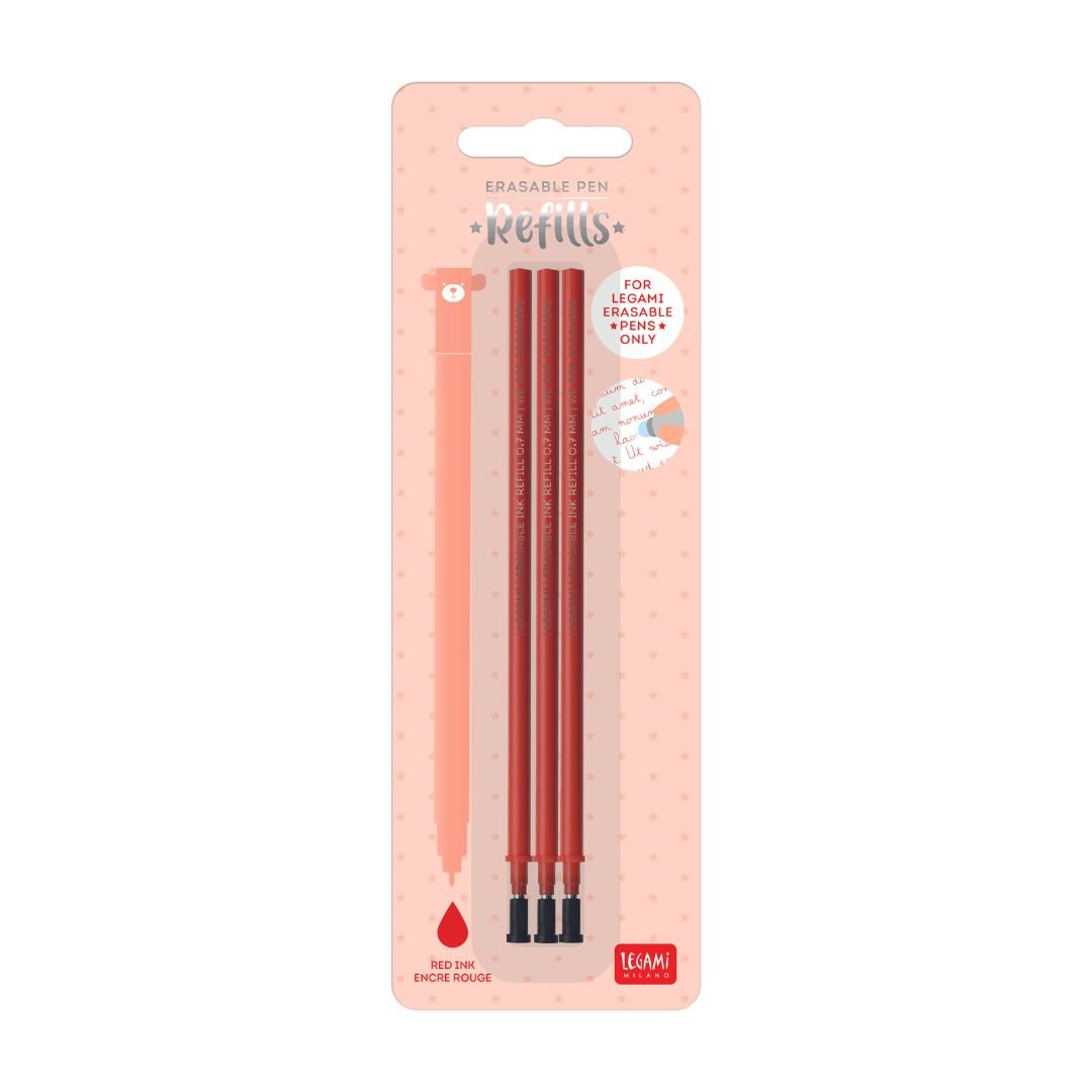 Legami Erasable Pen Refills - Pack of 3-Refills-Legami-Red