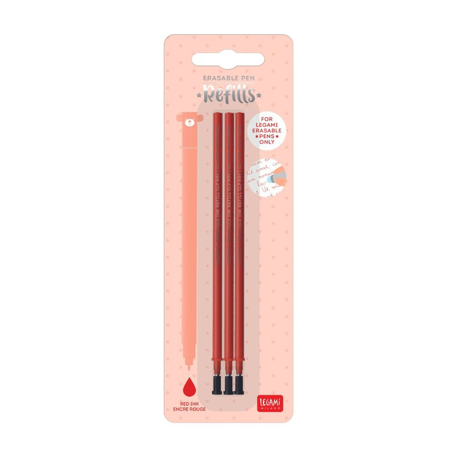 Legami Erasable Pen Refills - Pack of 3-Refills-Legami-Red