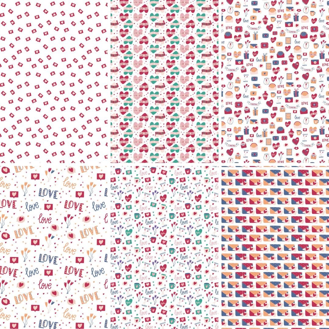 Magenta Love Scrapbook Paper Digital Download-Digital Downloads-Under the Rowan Trees-