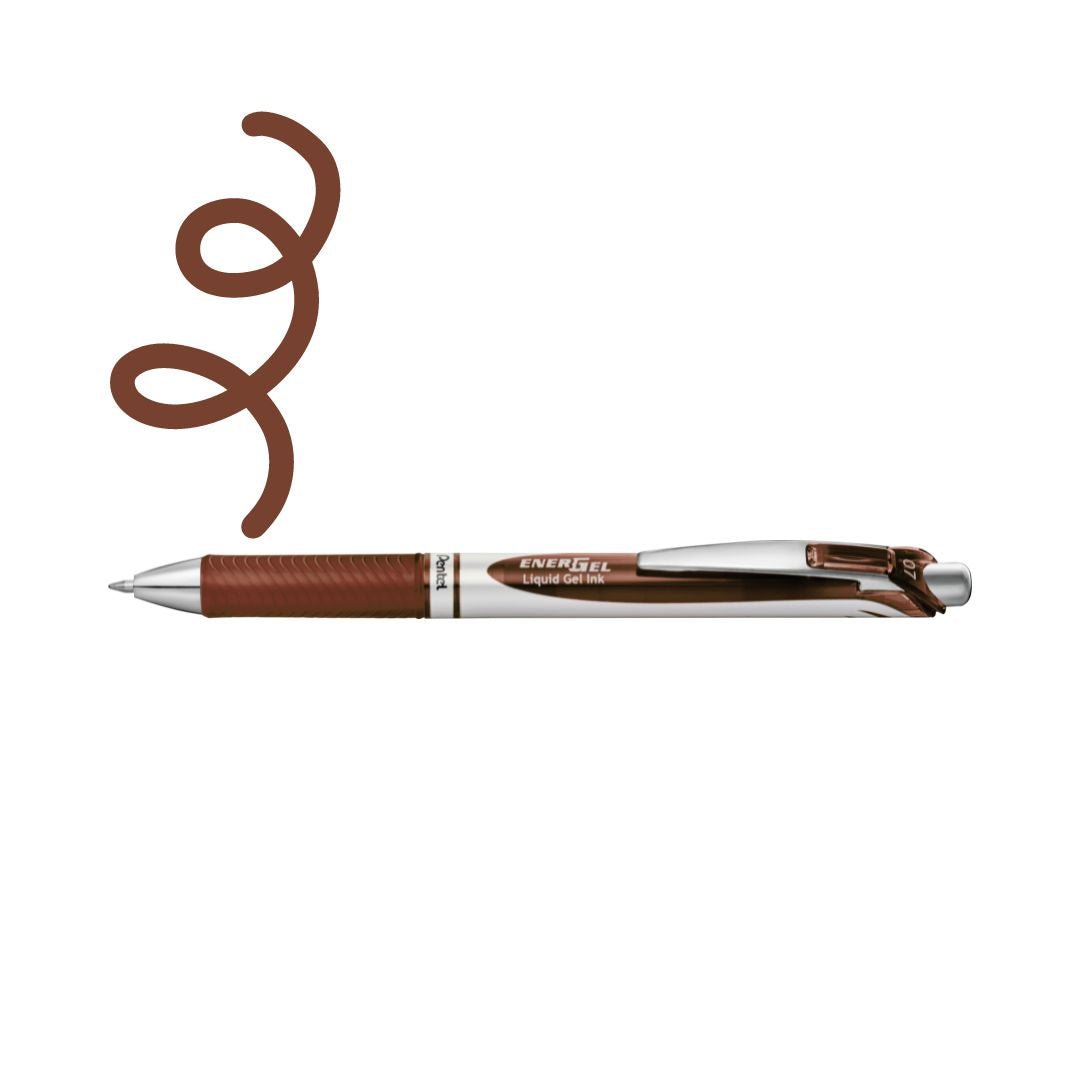 Pentel EnerGel Retractable Pen 0.7mm-Pens-Pentel-Brown